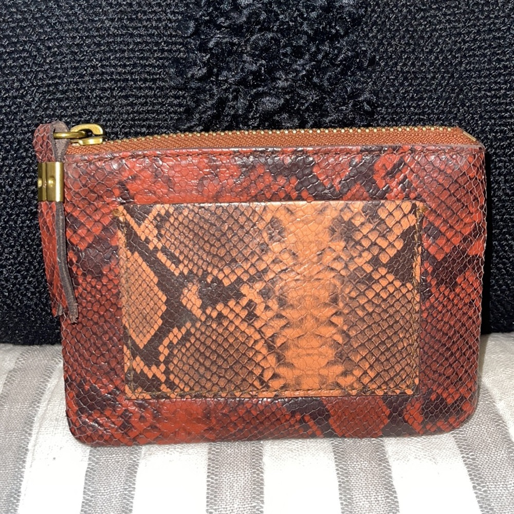 Madewell Snake Embossed Leather Pouch Wallet
